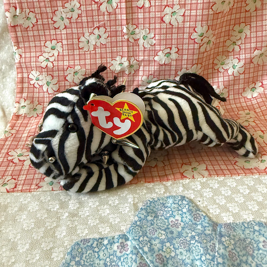 Punk Zebra Beanie Baby